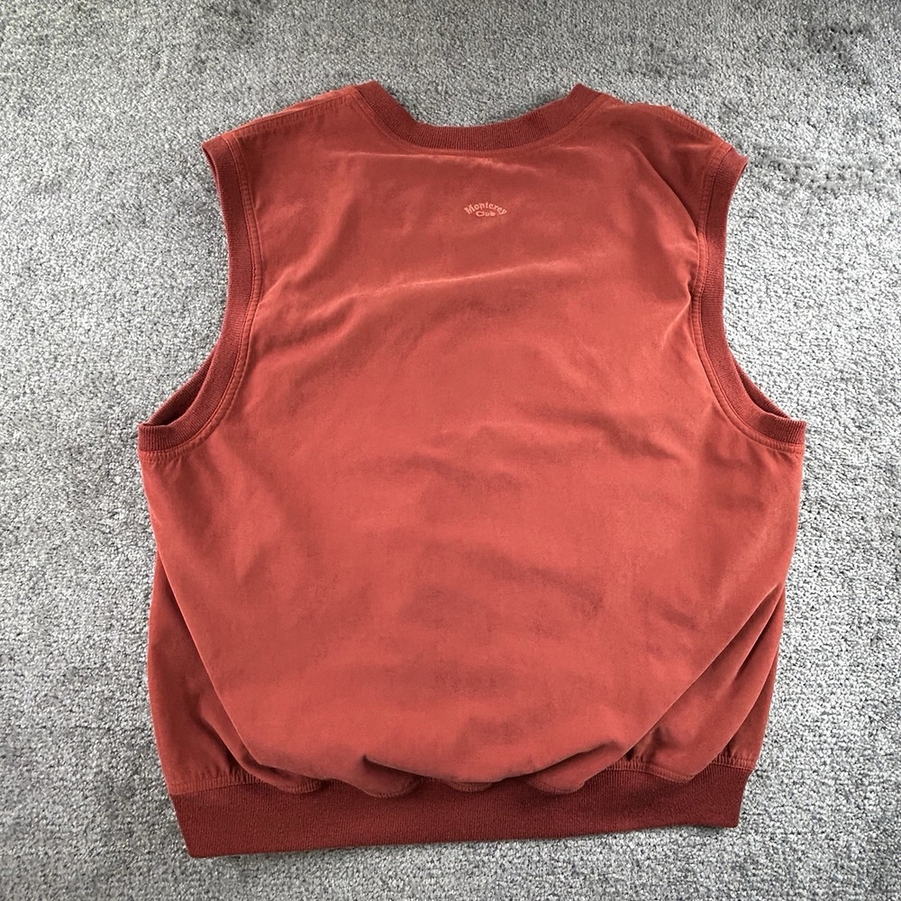 Monterey Club Golf Vest XL Rust Orange The Legends Parris Island V-Neck Vest - Picture 4 of 10